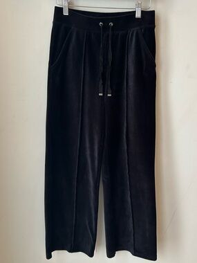 🟢 5 for $25🟢 Black Ribbed Velour Wide Leg Lounge Pants • Y2K Loungewear